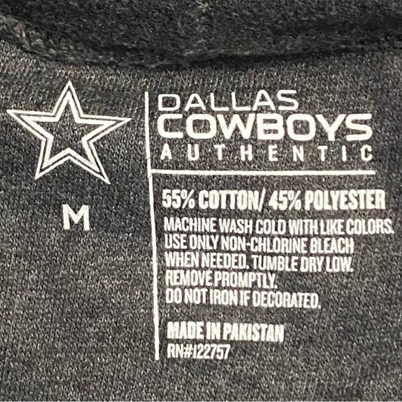 Dallas Cowboys NFL Charcoal Gray Spell Out Oversized Pullover Hoodie Sweatshirt - Picture 6 of 6